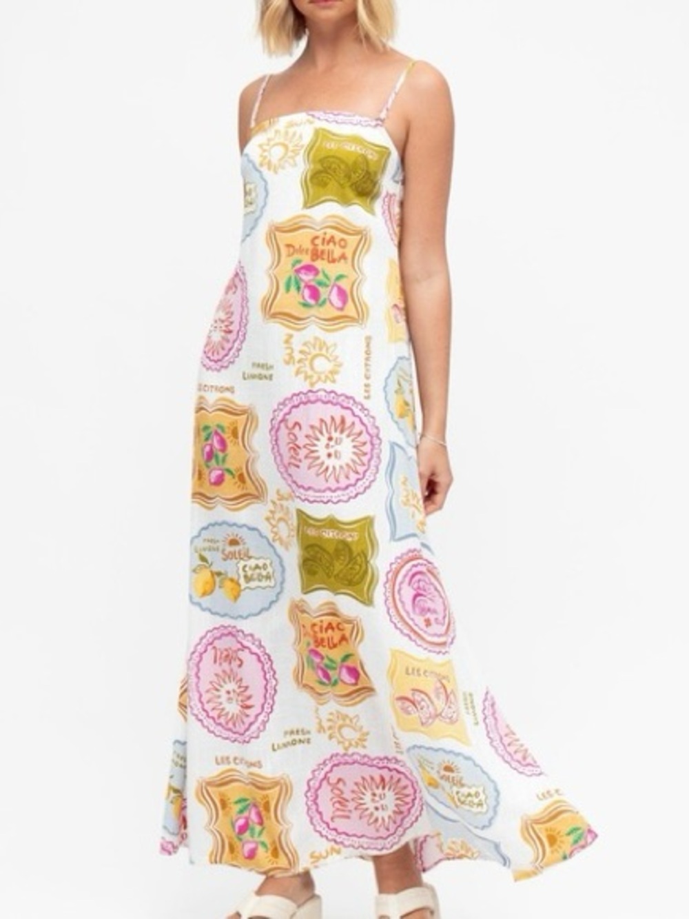 Paper Heart Linen Blend Coastal Summer Maxi Dress
